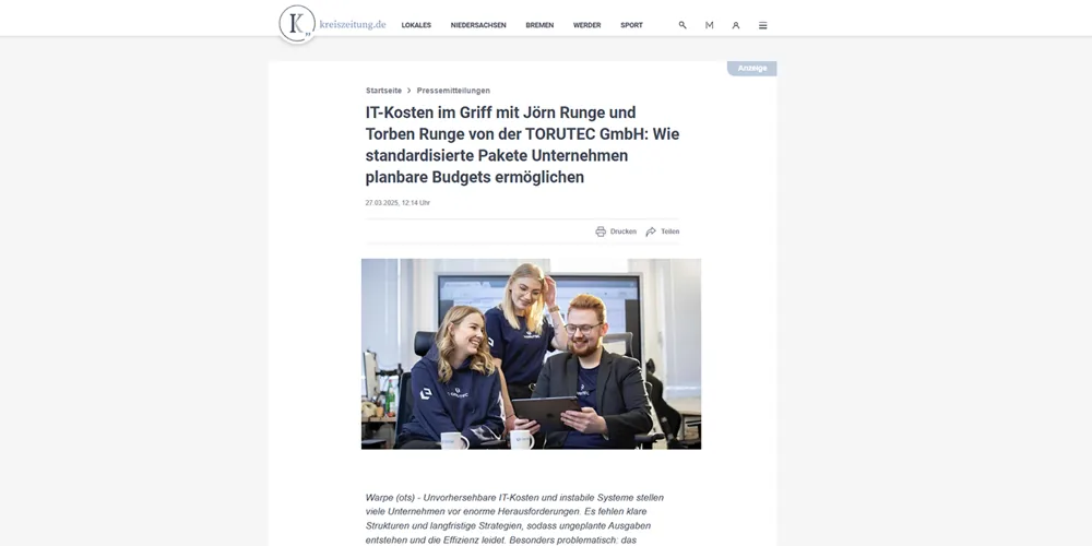 Artikel bei Kreiszeitung