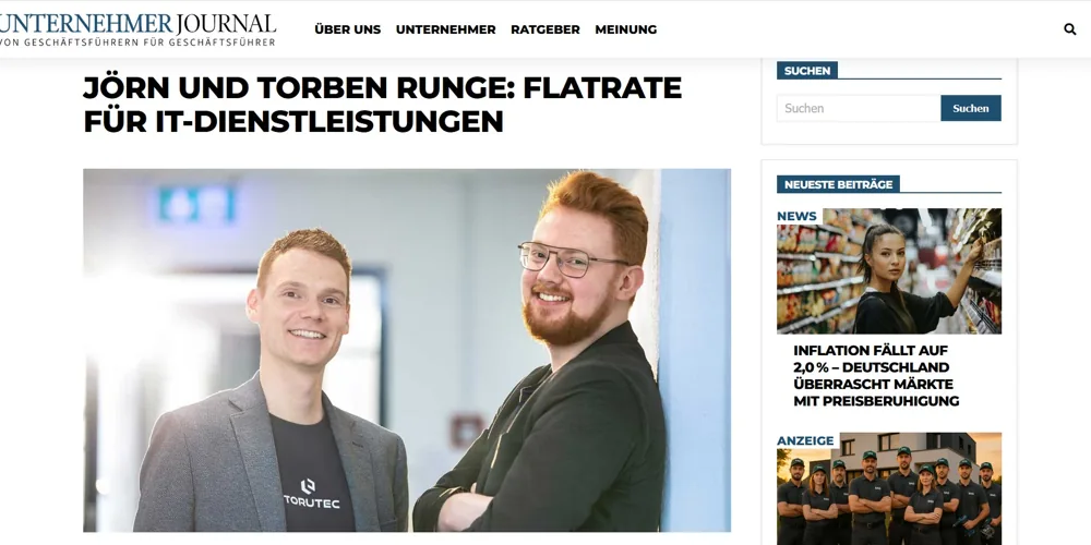 Artikel bei Unternehmerjournal