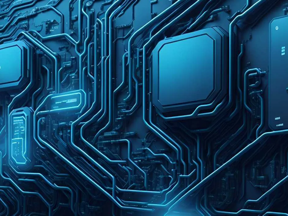 Blau leuchtende Platine mit Prozessor als Sinnbild für den Sicherheitscheck